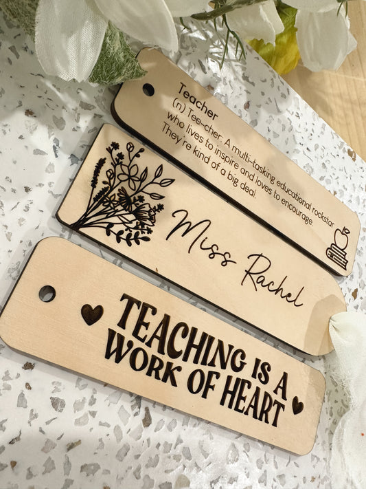 Wooden Teacher Bookmarks
