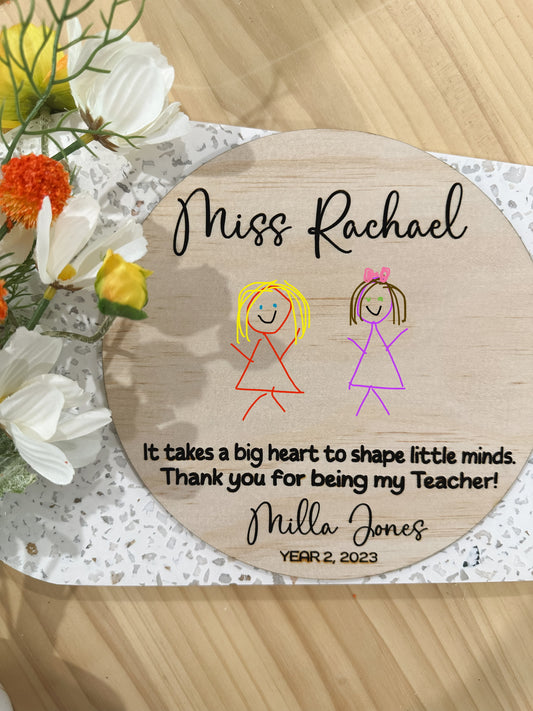 Draw your Teacher Gift Plaque