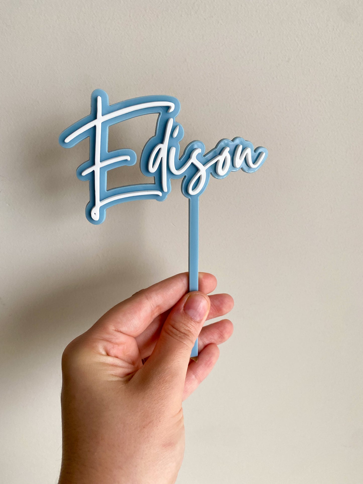 Acrylic 'Name' Cake Topper Double Layer