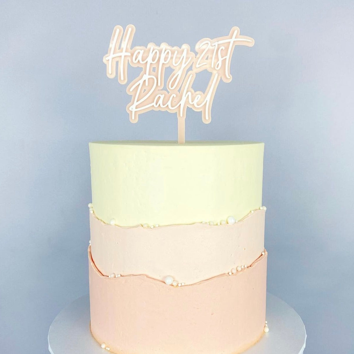 Acrylic Happy Birthday Personalised Cake Topper Double Layer