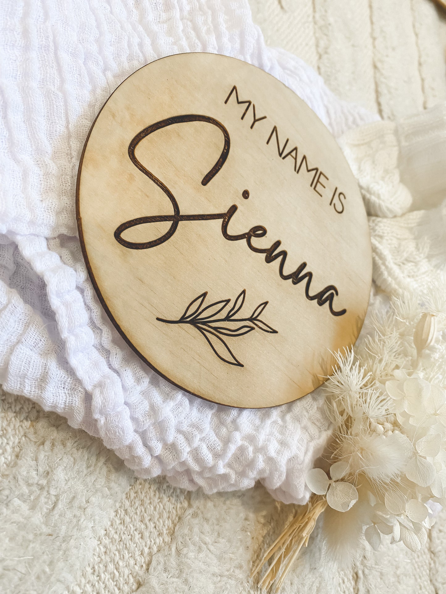 'My Name Is' Birth Wood Announcement Plaque
