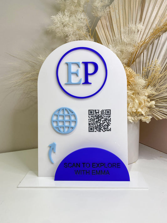 Acrylic Logo Luxe Business QR Code Social Media Signage