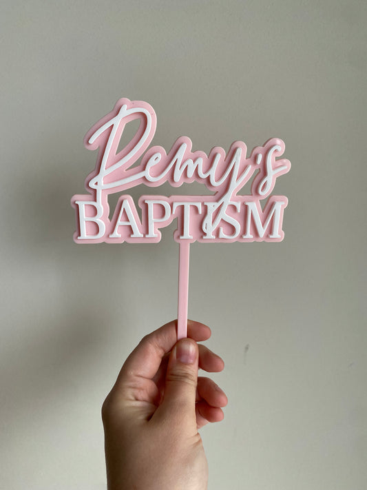 Acrylic Baptism/Christening Cake Topper Double Layer