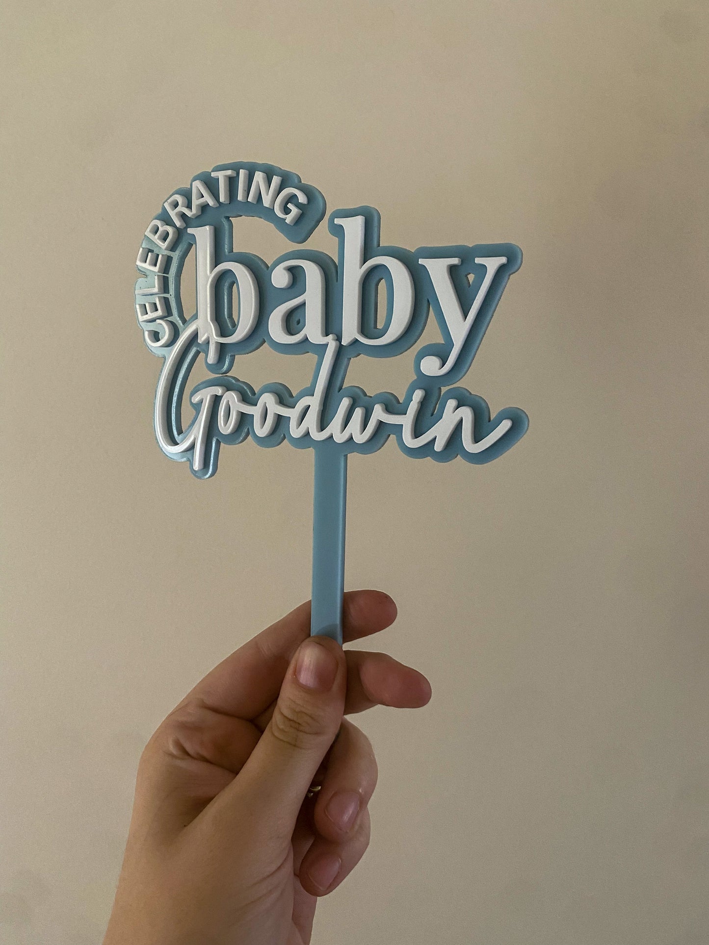 Acrylic 'Baby' Cake Topper Double Layer